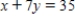 Find the y-intercept of the line   . ​ A)  (0, 5)  B)  (0, 7)  C)  (0, 35)  D)  (7, 0)  E)  (5, 0) 