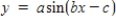 Find   ,   , and   such that the graph of the function matches the graph in the figure. ​   ​   ​ A)    B)    C)    D)    E)   