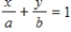 Use the result,  the line with intercepts   and   has the equation   ,   ,    , to write an equation of the line with   and y-intercept:   . ​ A)    B)    C)    D)    E)   