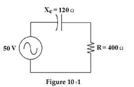 <strong>  If the operating frequency increases in Figure 10-1, how does the current change?</strong> A)It decreases. B)It remains the same. C)It decreases to zero. D)It increases. <div style=padding-top: 35px> 