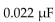 How much charge is stored in a   capacitor that drops 22 V? A)    B)    C)    D)   