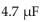 If a   capacitor and a   resistor are connected in series across 25 V   , approximately how much voltage will the resistor drop after charging for just one time constant? A) 23.8 V B) 21.6 V C) 15.8 V D) 9.20 V