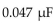 How long will it take to completely charge a   capacitor through a 1   resistor? A) 0.029 s B) 0.047 s C) 0.235 s D) 0.47 s