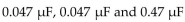 If a   capacitor are connected in series across a 25 V source, the total capacitance equals   and each   capacitor drops   A)    B)    C)    D)   