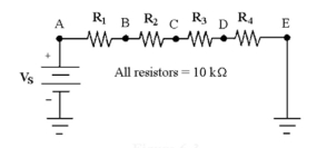    -If all resistors equal   and   equals 20 V in Figure 6-2, what is the value of   A) 1.06 mA B) 0.53 mA C) 11.99 mA D) 12.5 mA