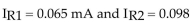 If   mA in a two branch parallel circuit,   mA.
