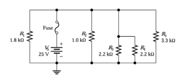    -Refer to Figure 5-1. The total current for this circuit is measured and the ammeter reads 57.8 mA. What is the problem, if any? A) R3 open B) R1 open C) R2 open D) This is normal.