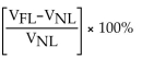 The formula for load regulation is: A)    B)    C)    D)   