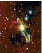 A   dim, young star like He rbig-Haro 68 emits most of its light in which part of theelectromagnetic spectrum? A) the visible B) the X-ray C) the ultraviolet D) the radio E) the infrared