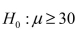 Suppose you want to test   versus   Which of the following possible sample results based on a sample of size 36 gives the strongest evidence to reject H₀ in favor of H₁? A)    = 28, S = 6 B)    = 27, S = 4 C)    = 32, S = 2 D)    = 26, S = 9