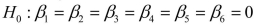 SCENARIO 18-10 Given below are results from the regression analysis where the dependent variable is the number of weeks a worker is unemployed due to a layoff (Unemploy)and the independent variables are the age of the worker (Age), the number of years of education received (Edu), the number of years at the previous job (Job Yr), a dummy variable for marital status (Married: 1 = married, 0 = otherwise), a dummy variable for head of household (Head: 1 = yes, 0 = no)and a dummy variable for management position (Manager: 1 = yes, 0 = no).We shall call this Model 1.The coefficient of partial determination   of each of the 6 predictors are, respectively, 0.2807, 0.0386, 0.0317, 0.0141, 0.0958, and 0.1201.   Model 2 is the regression analysis where the dependent variable is Unemploy and the independent variables are Age and Manager.The results of the regression analysis are given below:     -Referring to Scenario 18-10 Model 1, the null hypothesis   implies that the number of weeks a worker is unemployed due to a layoff is not related to one of the explanatory variables.