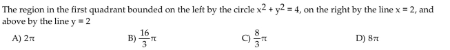 Find the volume of the solid generated by revolving the region about the y-axis.
