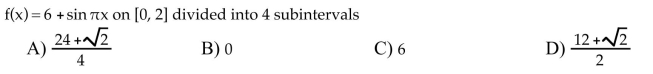 Use a ﬁnite sum to estimate the average value of the function on the given interval by partitioning the interval and evaluating the function at the midpoints of the subintervals.  <div style=padding-top: 35px> 