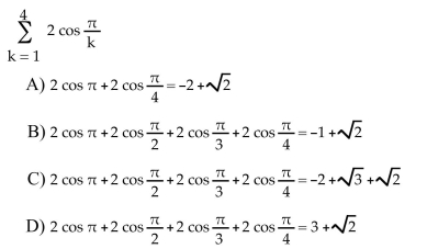 Write the sum without sigma notation and evaluate it.  <div style=padding-top: 35px> 