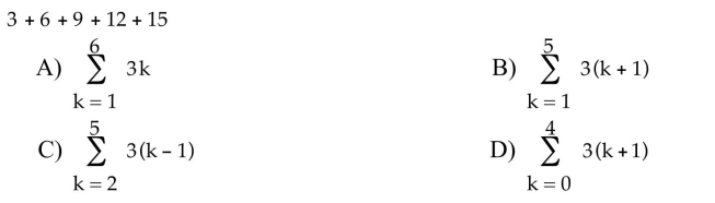 Express the sum in sigma notation.  <div style=padding-top: 35px> 