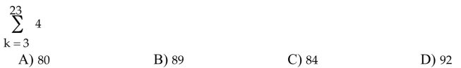 Evaluate the sum.  <div style=padding-top: 35px> 