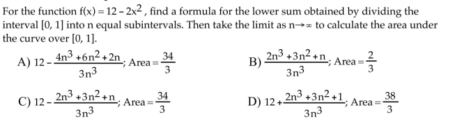 Find the formula and limit as requested.  <div style=padding-top: 35px> 