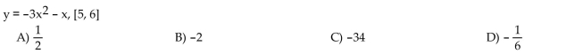 Find the average rate of change of the function over the given interval.  <div style=padding-top: 35px> 