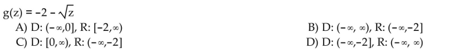 Find the domain and range of the function.
