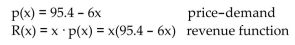 Solve the problem. -The financial department of a company that produces digital cameras arrived at the following price-demand function and the corresponding revenue function:   The function p(x) is the wholesale price per camera at which x million cameras can be sold and R(x) is the corresponding revenue (in million dollars). Both functions have domain 1   15. They also found the cost function to be C(x) = 150 + 15.1x (in million dollars) for manufacturing and selling x cameras. Find the profit function and determine the approximate number of cameras, rounded to the nearest hundredths, that should be sold for maximum profit.