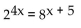 Solve the equation. -Solve for x: or x:   A)  -5 B)  -15 C)  5 D)  15
