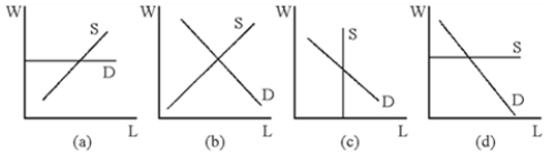 Figure 20-1   -Which of the following would not be true of a competitive labor market? A) Wages would be determined by supply and demand. B) The demand curve for labor would be derived like the demand curve for any other input. C) The demand curve for labor would be the downward-sloping portion of the MRP curve. D) Labor supply would be determined by the marginal revenue product curve.