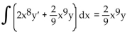Replace the ? with a function of x that will make the integrand equal to the derivative of a product, and then find the antiderivative. Choose 0 for the constant of integration. -  A)    B)    C)    D)   