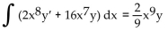 Replace the ? with a function of x that will make the integrand equal to the derivative of a product, and then find the antiderivative. Choose 0 for the constant of integration. -  A)    B)    C)    D)   