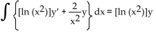 Replace the ? with a function of x that will make the integrand equal to the derivative of a product, and then find the antiderivative. Choose 0 for the constant of integration. -  A)    B)    C)    D)   