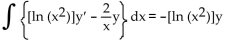 Replace the ? with a function of x that will make the integrand equal to the derivative of a product, and then find the antiderivative. Choose 0 for the constant of integration. -  A)    B)    C)    D)   