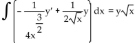 Replace the ? with a function of x that will make the integrand equal to the derivative of a product, and then find the antiderivative. Choose 0 for the constant of integration. -  A)    B)    C)    D)   