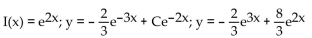 Find the integrating factor, the general solution, and the particular solution satisfying the given initial condition. -  A)    B)    C)    D)   