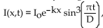 Solve the problem. -The intensity of light I at time t hours after sunrise and at a depth of x feet below the ocean surface is given by   where D is the length of daylight in hours, Io is the intensity of light on the surface of the water at midday, and k is a positive constant. Assume   In a study of the effect Of light on ocean plants, a scientist needs to determine the minimum depth x at which a plant would never at Any time be exposed to an intensity of light greater than 25. What is this minimum depth? A)  385 ft B)  108 ft C)  139 ft D)  65 ft
