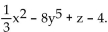 Find the value. -Find f(-3, 1, 5)  for f(x, y, z)  =   A)  -5 B)  1 C)  10 D)  -4