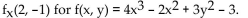 Find the partial derivative. -Find   A)  8 B)  -48 C)  16 D)  40