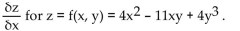 Find the partial derivative. -Find   A)  8x - 11y B)  -11x - 12y C)    D)   