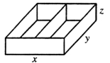 Solve the problem. -The rectangular box below, with an open top and one partition, is to be constructed from 18 square inches of cardboard. Find the dimensions that will result in a box with the largest possible volume.   A)  2 inches by 3 inches by 1 inch B)  2 inches by 2 inches by 1 inch C)  3 inches by 2 inches by 1 inch D)  3 inches by 3 inches by 1 inch