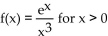 Provide an appropriate response. -Find the absolute minimum value of f   . Round your answer to three decimal places. A)  2.718 at x = 1 B)  3 at x = 0.7439 C)  0.7439 at x = 3 D)  1 at x = 2.718