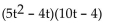 <strong>Provide an appropriate response. Find </strong> A) B) 2(10t - 4) C) D)