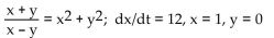 Provide an appropriate response. -Evaluate dy/dt for the function at the point.   A)  - 12 B)    C)    D)  12