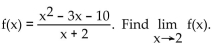 Find the limit, if it exists. -Let   A)  5 B)  -7 C)  -2 D)  Does not exist