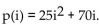 Solve the problem. -The electric power p (in W)  as a function of the current i (in A)    Find the instantaneous rate of change of p with respect to i for i = 0.7 A. A)  84 W/A B)  87.5 W/A C)  61.25 W/A D)  105 W/A