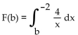 Find F(b) , use a graphing calculator to graph F   and use the graph to estimate   -  A)    B)    C)    D)   