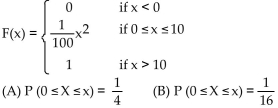 Solve the problem. -  A)  (A)  25; (B)  6.25 B)  (A)  2.5; (B)  1.125 C)  (A)  5; (B)  2.5 D)  (A)  20; (B)  80