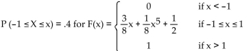 Find the associated cumulative distribution function. Graph both functions (on separate sets of axes) . -  A)  -0.27 B)  0.38 C)  -0.62 D)  0.40