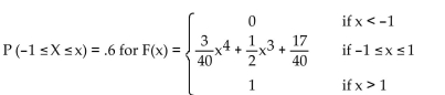 Find the associated cumulative distribution function. Graph both functions (on separate sets of axes) . -  A)  -0.27 B)  0.23 C)  0.68 D)  -0.31
