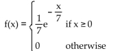 Solve the problem. -The time (in minutes)  a customer must wait in line at a bank is a continuous random variable with probability density function f(x)  as shown below.   Find the median waiting time. Round to three decimal places. A)  0.693 minutes B)  0.143 minutes C)  3.892 minutes D)  4.852 minutes