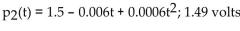 <strong>Solve the problem. Over a portion of a battery's charge, the voltage delivered drops as the battery is discharged, according to the following equation: where t is the time in hours that the battery is being discharged. Use the second-degree Taylor polynomial for V(t) to Find the average voltage over the first 5 hours.</strong> A) B) C) D)
