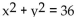 Provide an appropriate response. -  A)    B)  Not a function; for example, when x = 0, y = ±6