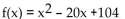 Determine whether there is a maximum or minimum value for the given function, and find that value. -  A)  Minimum: 0 B)  Maximum: -4 C)  Minimum: 4 D)  Maximum: 10